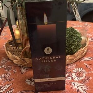 Anthropologie Flameless Cathedral Pillar Candle